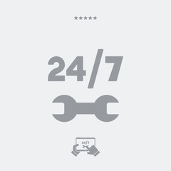 Assistance services 7/24 - Vector web icon