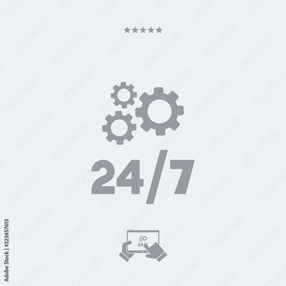 Poster Steady technical support 24/7 - Vector web icon