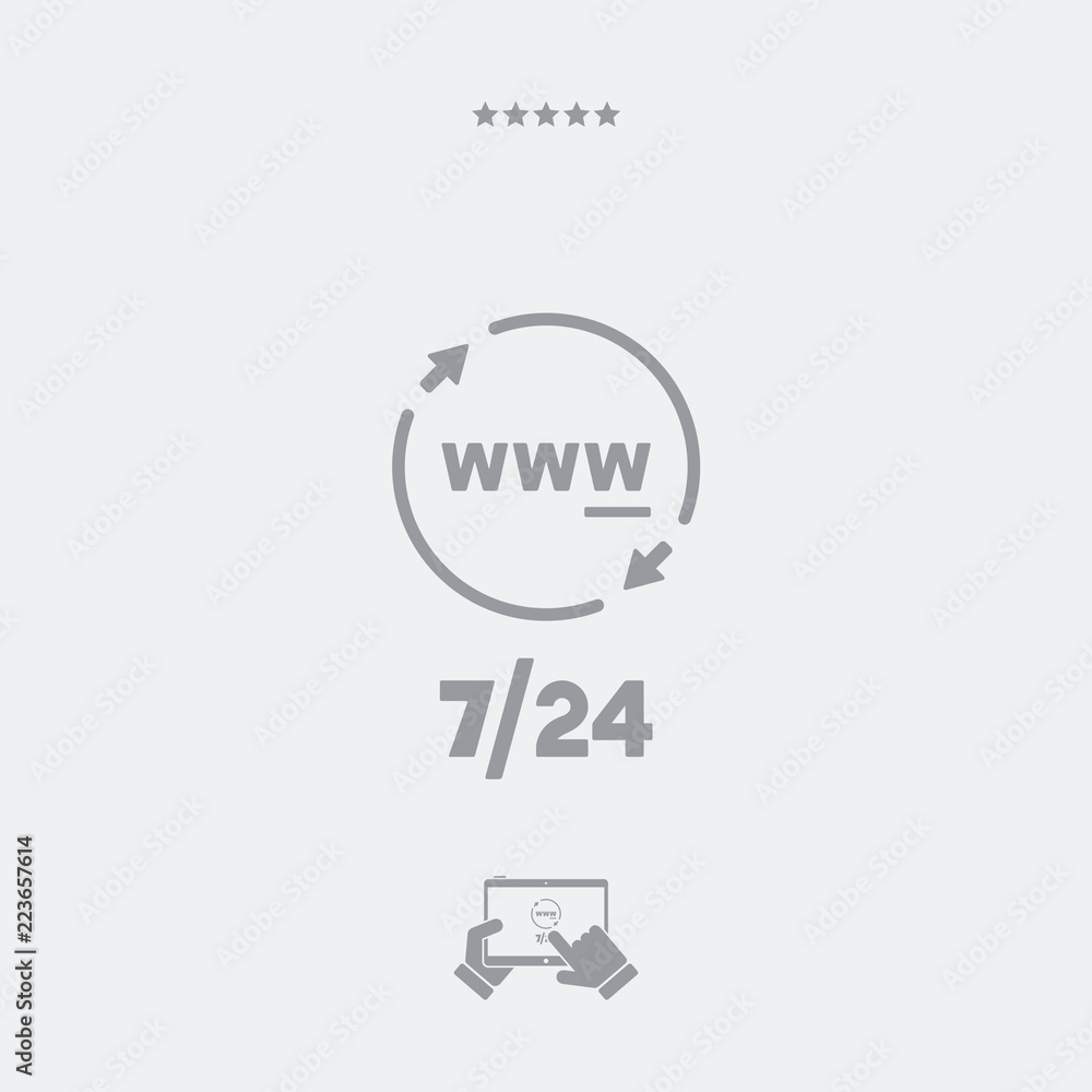 Poster steady internet services 24/7 - vector web icon
