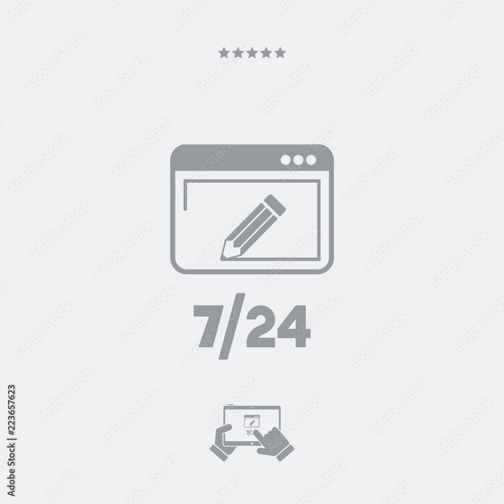 Poster customized web services 7/24 - vector web icon