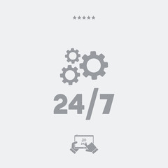 Steady technical support 24/7 - Vector web icon