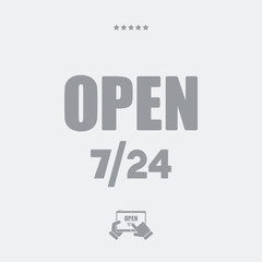 Store open 7/24 - Vector web icon