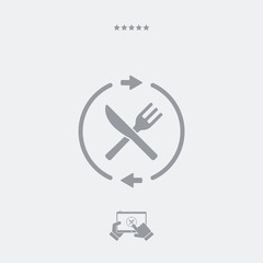 Network of food services - Vector web icon