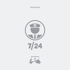 Steady police and security service - Vector web icon