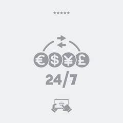 Steady money transfer service - Vector web icon