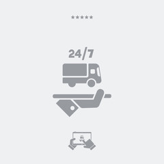Delivery services 24/7 - Vector web icon