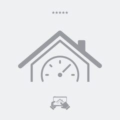 House and monitoring levels - Vector web icon