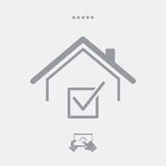 Checking house - Vector web icon