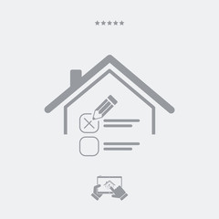 Real estate or hotel concept - Confirm of client decision - Vector web icon