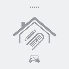 Library or school concept - Vector web icon