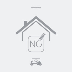 Real estate or hotel concept - Confirm of client decision - Vector web icon