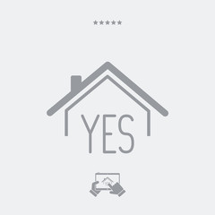 Real estate or hotel concept - Confirm of client decision - Vector web icon
