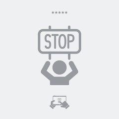 Protest for the stop - Vector web icon