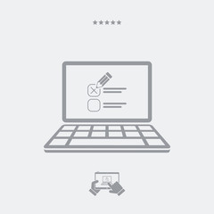 Web test with multiple choice questions - Vector web icon