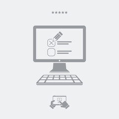 Web test with multiple choice questions - Vector web icon