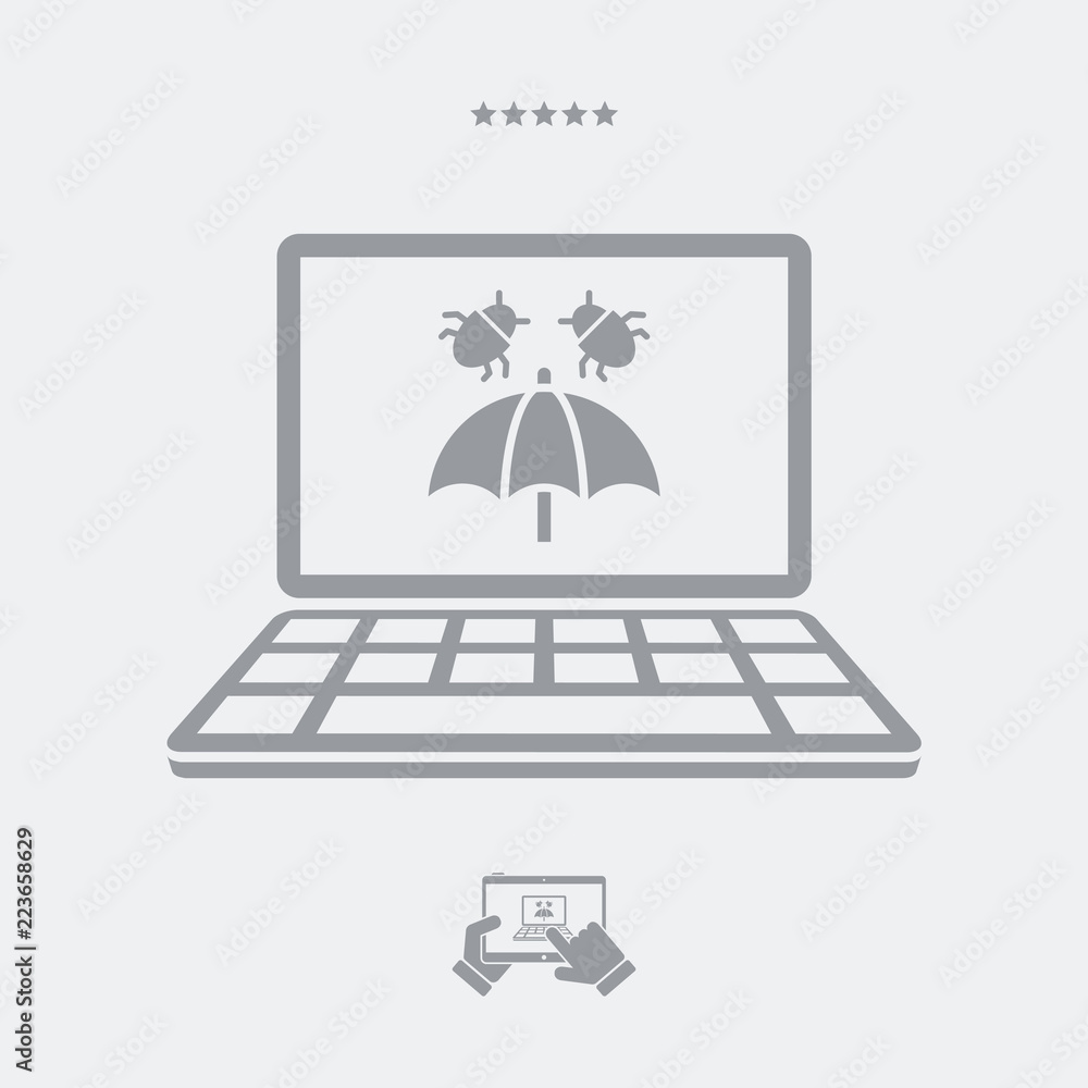 Poster antivirus application - vector web icon