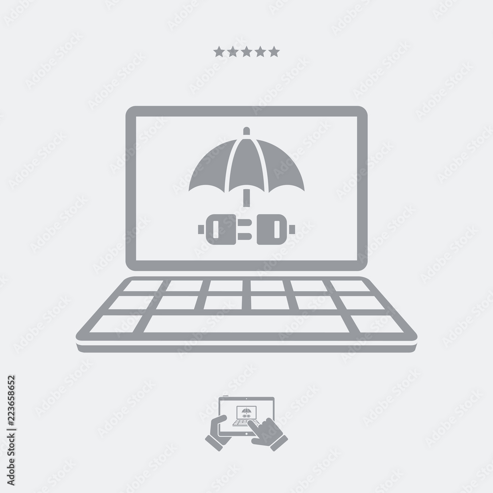 Poster protected pc connection - vector web icon