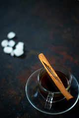 Cinnamon on coffee cup