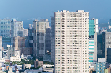 東京風景・高層ビル群・タワーマンション　クローズアップ