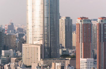 Fototapeta na wymiar 東京風景・高層ビル群・タワーマンション　クローズアップ　夕景