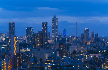 東京夜景・池袋　高層ビルとタワーマンション