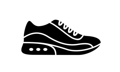 Running shoes icon fitness. Simple style sneaker.