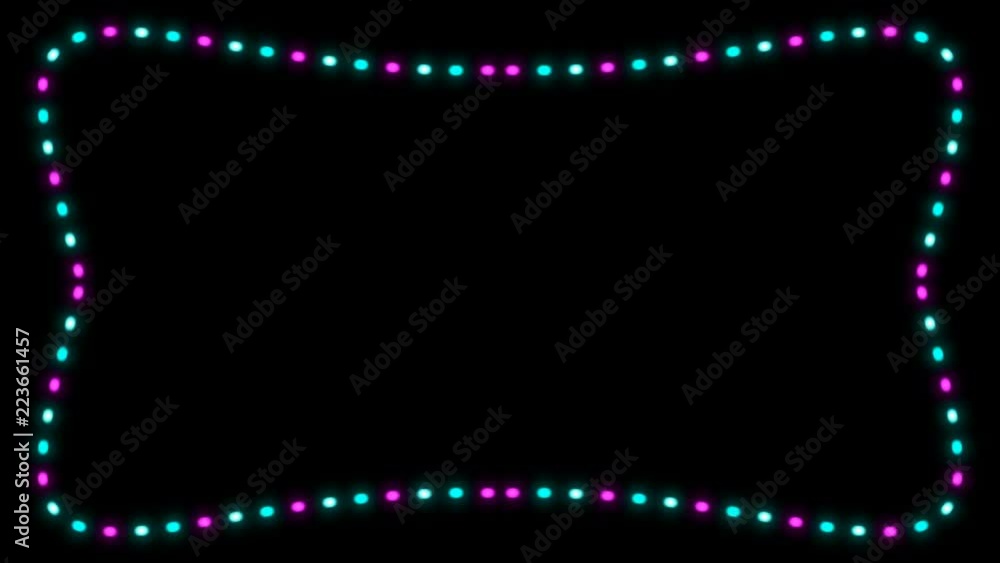 Aufkleber bright frame with christmas lights, 3d rendering background, element for design, computer generating