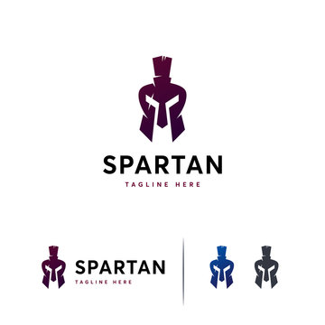 Spartan helmet logo template, elite Warrior logo symbol