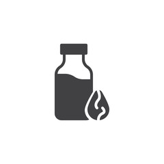 Almond milk bottle vector icon. filled flat sign for mobile concept and web design. Organic food simple solid icon. Symbol, logo illustration. Pixel perfect vector graphics