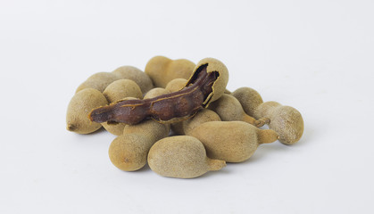 Tamarind on white background