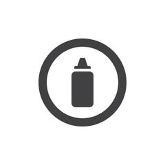 Mustard bottle in a circle vector icon. filled flat sign for mobile concept and web design. simple solid icon. Symbol, logo illustration. Pixel perfect vector graphics