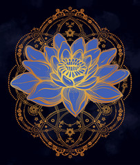 Beautiful boho lotus flower.