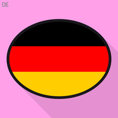 Germany flag speech bubble, social media communication sign, flat business oval icon.