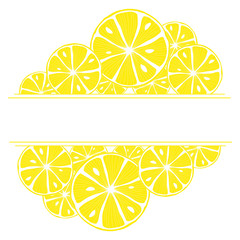 Yellow Sliced Lemon over White. Colorful Vector Background.