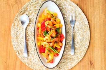 Stir fried shrimp with Sweet and Sour sauce