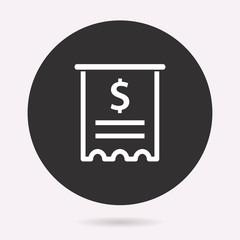 Receipt - vector icon. Illustration isolated. Simple pictogram.