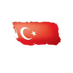 Turkey flag, vector illustration on a white background.