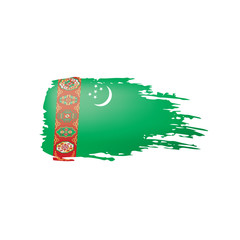 Turkmenistan flag, vector illustration on a white background.