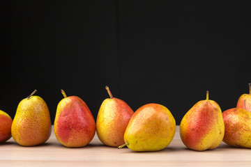 Ripe pears on the table
