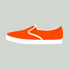  red sneakers  vector illustration flat style front 
