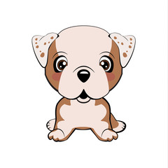 Vector Stock Illustration isolated Emoji character cartoon dog embarrassed, shy and blushes sticker emoticon