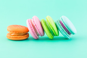 macaroon on green background