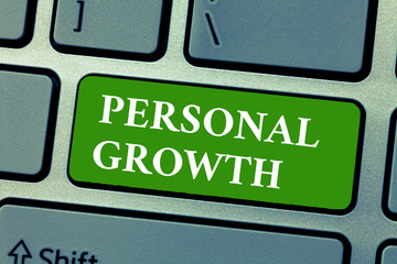 Fototapeta premium Text sign showing Personal Growth. Conceptual photo improve develop your skills qualities Learn new materials.