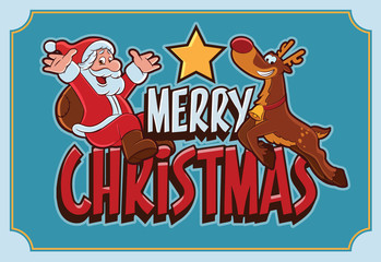 Fototapeta premium merry christmas label illustration