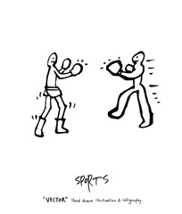 스포츠 포스터 / 손으로 그린 스포츠 그림