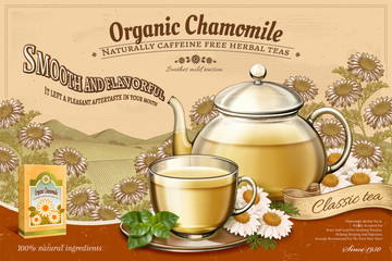 Organic chamomile tea ads