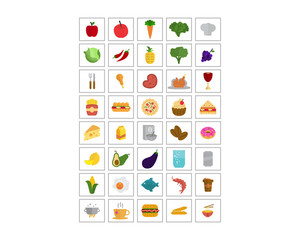 variation mixed fruit vegetable image vector icon logo symbol set