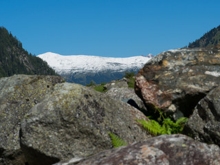 Fototapeta na wymiar Snowcapped mountain range