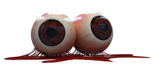 3d render halloween eyes whit blood