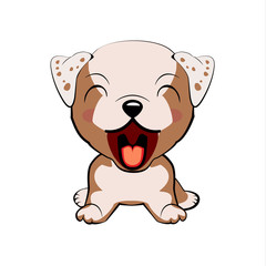 puppy character with open mouth, cute funny terrier vector illustration